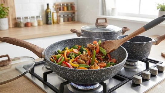 alat masak granit aman dengan lapisan anti lengket untuk dapur sehat