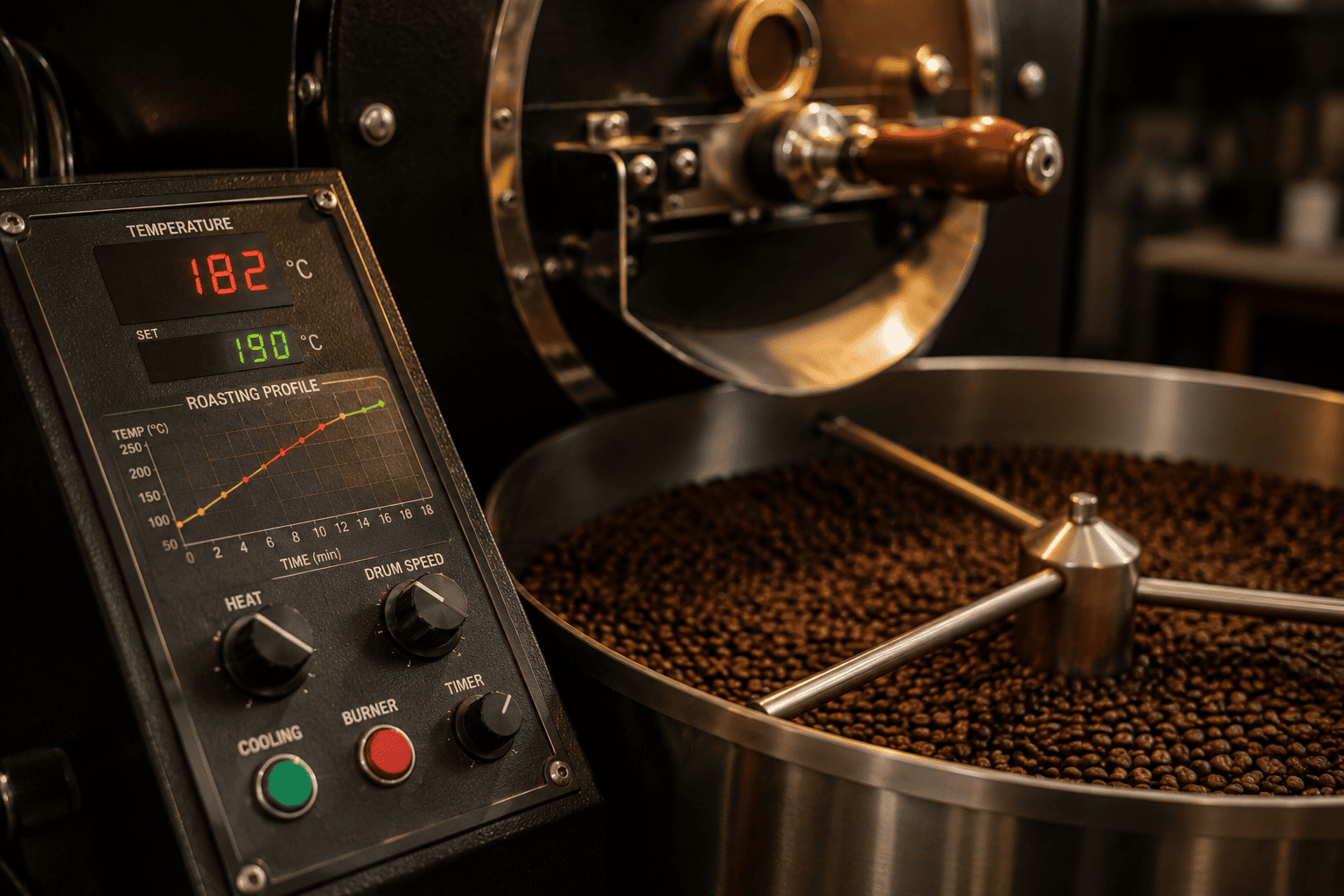cara mengatur suhu sangrai kopi
